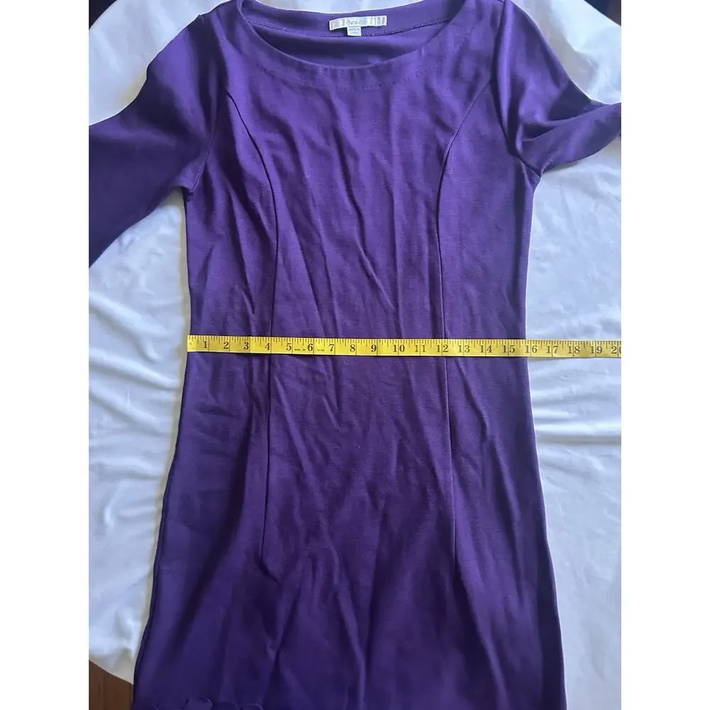 Boden Round Neck Sheath Dress Womens Size 8 Purple Classic Preppy Office